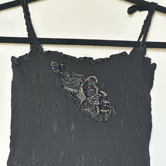 Vintage, Elegant Black Ruffled 2 Piece Dress & Jacket From‎ The 80’s  Size XS - Picture 2 of 8